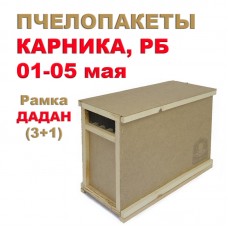 Пчелопакет Дадан (4 рамки) Карника, РБ, на 01-05 мая 2026 г. Пчелопакет Дадан (4 рамки) Карника, РБ, на 01-05 мая 2026 г.