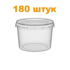 Банка с крышкой пластик, контрольный замок (700 мл или 1 кг мёда) - 180 штук