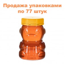 Банка "Медвежонок" 360 мл с желтой крышкой (500 гр. мёда)